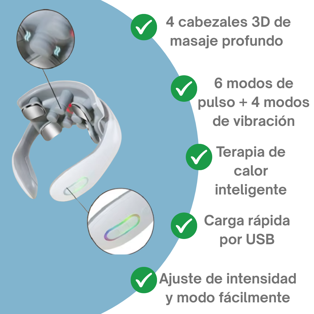 Masajeador cervical con calor y vibración